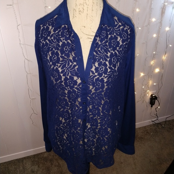 Hollister Tops - 3 for $15 Hollister Blue Lace Button Down